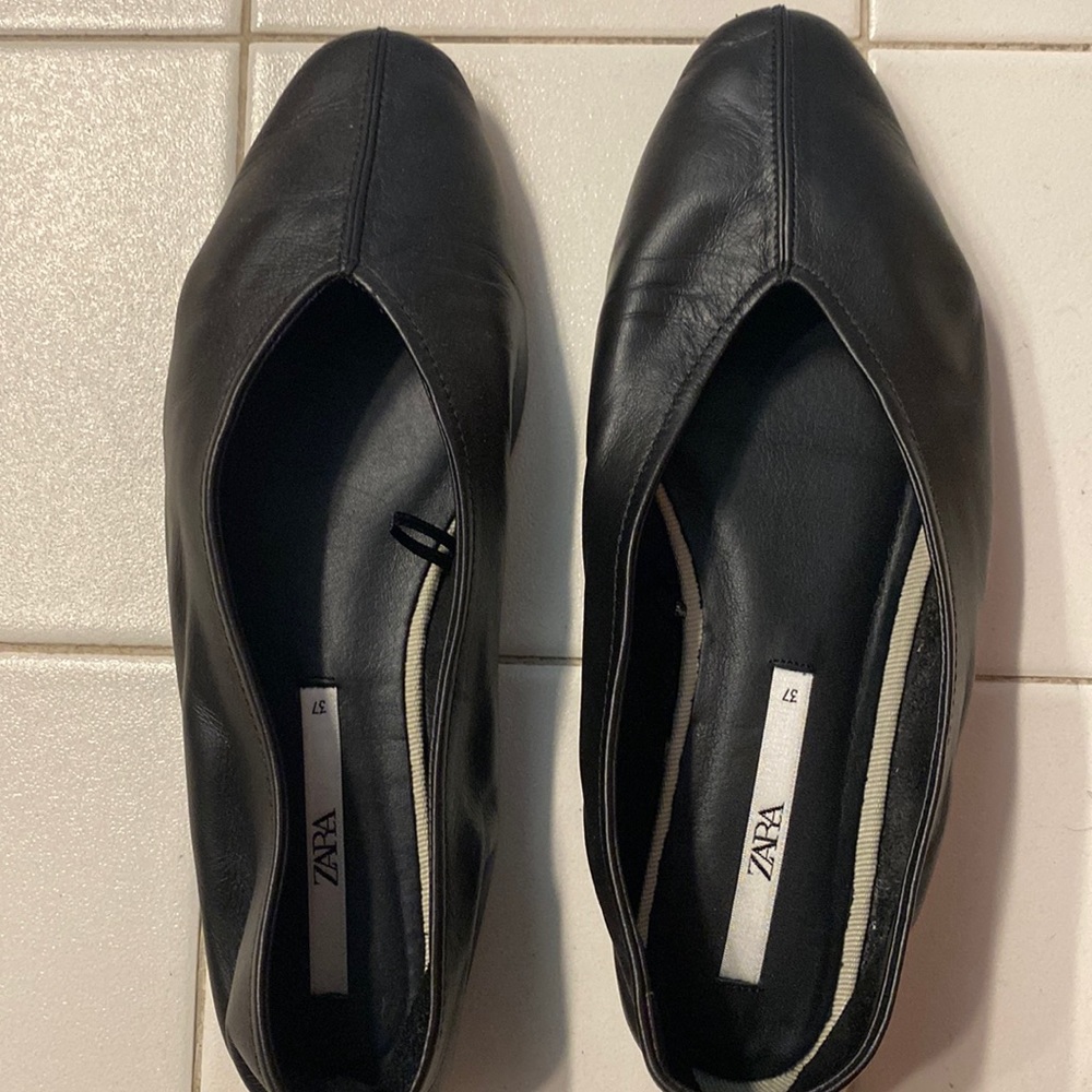 Zara faux leather flats